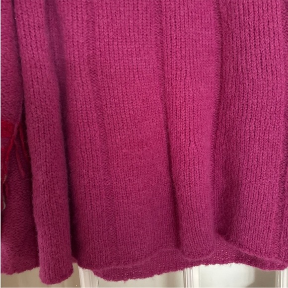 FREE PEOPLE Last Rose Sweater Pink alpaca slouchy oversized fringe - Picture 6 of 10